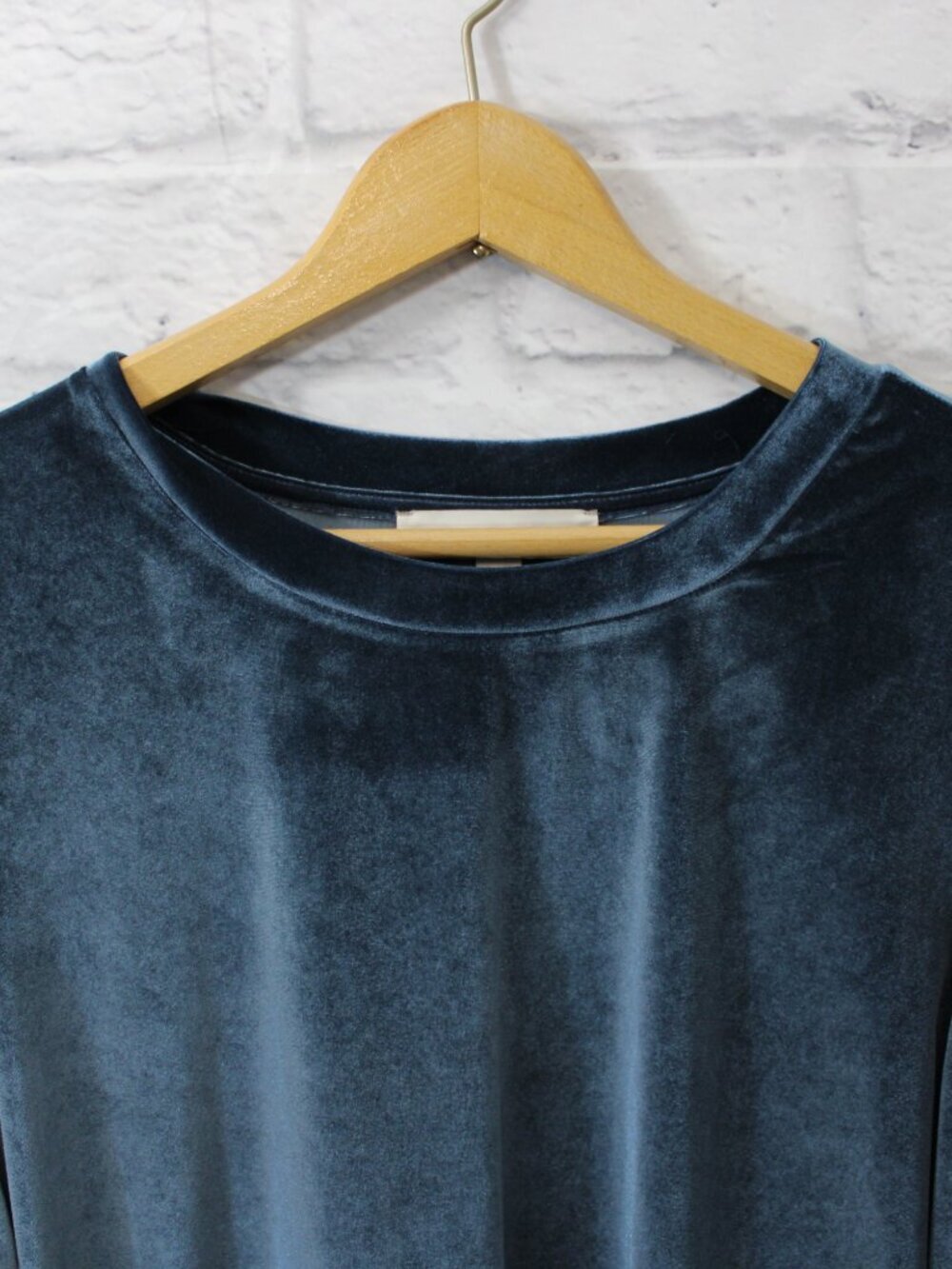 Loft Velvet Blouse Extra Large Blue Longsleeve Holiday Christmas Dressy Winter - Picture 3 of 8